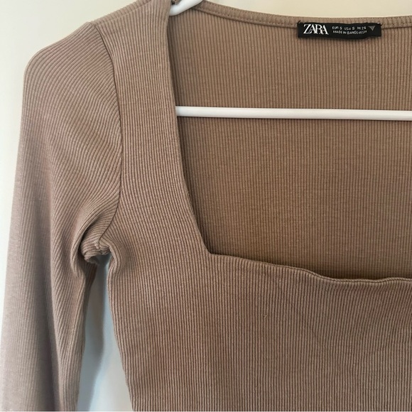 Zara Square Neck Ribbed Top - Picture 5 of 5
